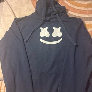 SVS Dark Blue Hoodie with Smiley Face